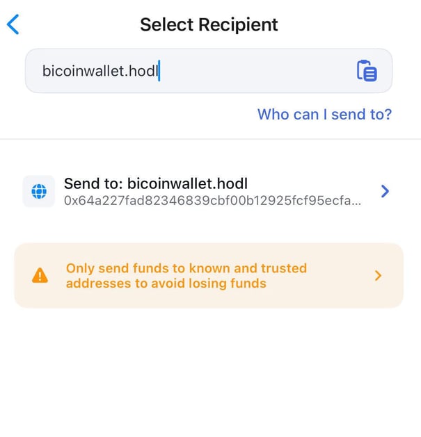 Send to Web3 Address Screenshot Capture
