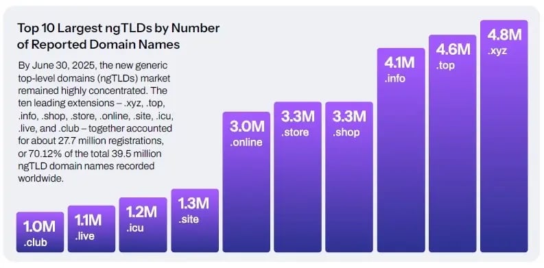 Top10 new generic TLDs in 2025