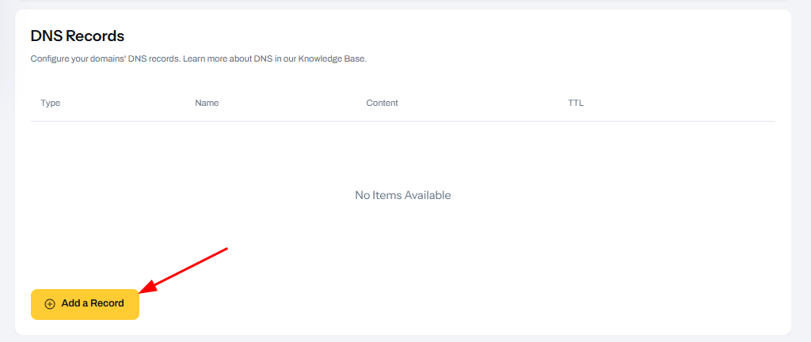 Add DNS Record Button Capture