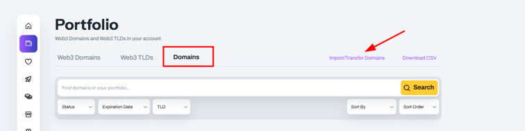 Freename Porfolio Section Screenshot
