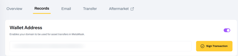 Wallet Address Record Form