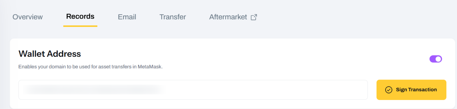 Wallet Address Record Form