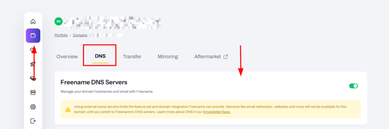 Freename DNS Screenshot