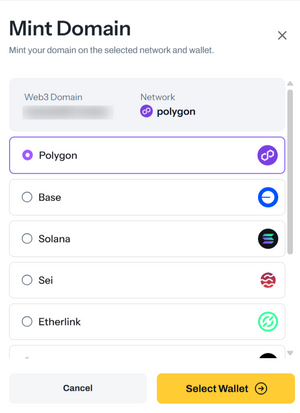Choose your preferred blockchain