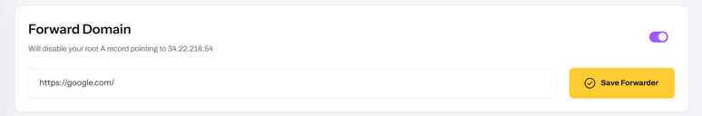 Foroward Domain Box Screenshot